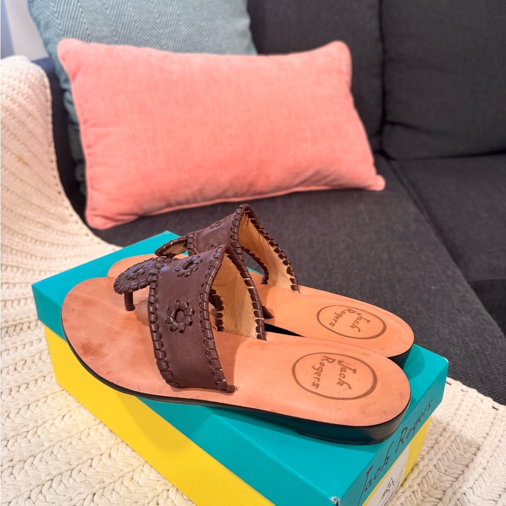 Jack Rogers Tan Leather Sandals